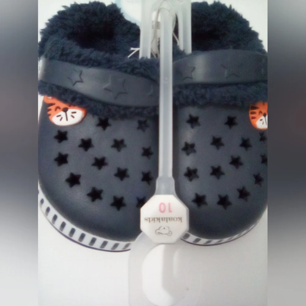 Koala kids  Furry Tiger Blue Clog Size 10
